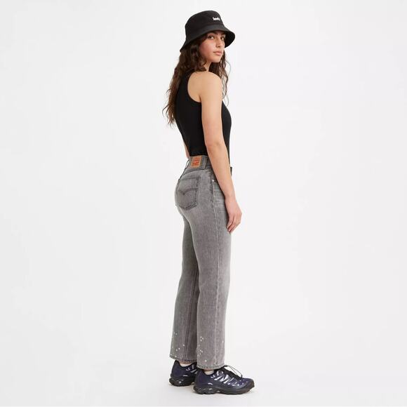 Levi’s Low Pro Straight Jeans Worn in Light Grey Size 32 - Picture 5 of 14